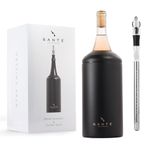 Santé Drinkware Wine Chiller & Stick - Keeps Wine & Champagne Chilled For Hours - Perfect Gift For Wine Lovers - Portable Insulator Includes Drip-Free Pourer and Aerator - Fits Most 750ml Bottles