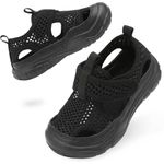 JOINFREE Toddler Girls Water Shoes Non-Slip Quick-Drying Water Sandals Boys Water Shoes for Summer Beach Boating Sports Black 9 Toddler