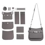 POPSEWING Designer Crossbody Bag DIY Kit for Girls, Leather Bag Making Kit with Bag Sewing Kit, Leather Kit for Personalized Gifts (Grey- DIY Kits)