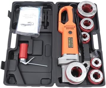HinLIaDa Electric Pipe Threader, 2300W Pipe Threading Machine Heavy-Duty Hand-Held Power Drive Kit Portable With 6 Dies 1/2-Inch to 2-Inch Pipe Threading Die Heads, Ratchet Pipe Threader Kit