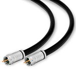 Conext Link RG6 Quad Shield Coaxial Cable F Connector 18 AWG 3GHZ 75 Ohm Sat TV (12FT, Black) （33004）