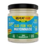 REPEAT GUD Vegan Mayonnaise | 100% Chemical Free | Soy Free | 50% Less Fat | 10x more Protein | No Refined Sugar | No Soy/ Palm Oil | Plant Based | Extra Creamy & Delicious With Cashew Milk & Pea Protein | Healthy Sauce For Kids | 180 gm