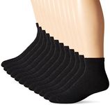 Hanes Men's 12 Pack Ankle Socks, Black, 10-13/Shoe Size 6-12