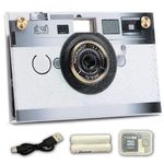 Paper Shoot Camera - 18MP Compact Digital Papershoot Camera Gift for Kid with Four Filters, 10 Sec Video & Timelapse - Includes: 32GB SD Card, 2 Batteries & Camera Case - Classic White APC.18.002