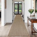 SHACOS Runner Rug for Hallway 60x240cm Carpet Runners Brown Non Slip Washable Long Hall Kitchen Runners Floor Entryway Runner Carpet for Hallway Entrance Kitchen Laundry Room