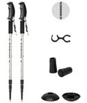 Andes Telescopic Extending Adjustable Antishock Hiking/Walking Poles Silver