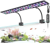 AQQA LED Aquarium Light, 24/7 Mode Clip on Fish Tank Light with Memory Function, DIY Mode Full Spectrum Aquarium Plant Light, Adjustable Timer/Brightness, IP68 Waterproof for 48-55 Inch Fish Tank 45W