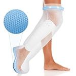 TANGKA Waterproof Leg Cast Cover for Shower, with New Upgraded Non-Slip Padding Bottom, Reusable Sealed Watertight Foot Protector to Keep Wound & Bandages Dry, Perfect Fit for Leg Foot Ankle