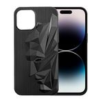 Prolet Superhero Soft Mobile Case Compatible for iPhone 15 3D Engraved | Shockproof | 360 Degree Protection | Scratchproof Cover- Black