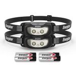 Energizer Universal Plus LED Headlamp, Lightweight Bright Headlamp for Outdoors, Camping and Emergency Light for Adults and Kids, Includes Batteries, Pack of 2