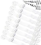 Boxiki kids Adjustable Anti-Tip Furniture Anchors for Baby Proofing and Dresser Anchoring Kit. 8 PC Wall Anchors and Earthquake Straps. Baby Safety Kit and Home Safety Furniture Straps (White)