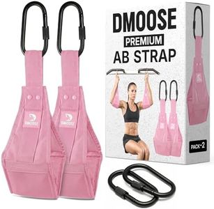 DMoose Fitness Premium Ab Straps for Abdominal Muscle Building, Arm Support for Ab Workout, Hanging Ab Straps for Pull Up Bar Attachment, Ab Exercise Gym pullup Equipment for Men Women (Pink)