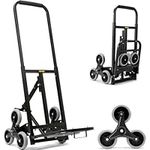 VEVOR Stair Climbing Cart, Heavy-Duty Hand Truck Dolly 375 lbs Load Capacity, Foldable Stair Climber Hand Trucks with Adjustable Handle, All Terrain Cart for Stairs with 10 Wheels