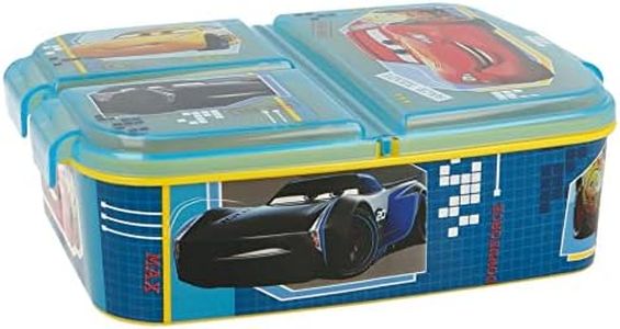 Cars (Disney) | Sandwichera Con 3 Compartimentos Para Niños - Lonchera Infantil - Porta Merienda - Fiambrera Decorada