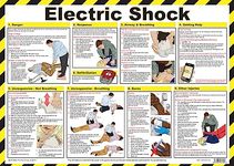 Safety First Aid Group Electric Shock Poster, Laminated (59x42cm)