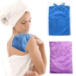 Microwavable Heating Pad, Moist Heat Pad for Pain Relief, Cramp, Menstrual, Tension and Stress, Heat Compress Wrap for Neck, Back, Shoulder, Muscle, Abdomen, Joint. Reusable, Washable, Clay, Lavender (Small, 5.5"*8")