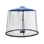 Patio Umbrella Mosquito Nets,Fits 7.5-10FT Outdoor Umbrellas and Patio Tables.Polyester Mesh Net Screen,Universal Canopy Umbrella Net with Zipper Door (Black)