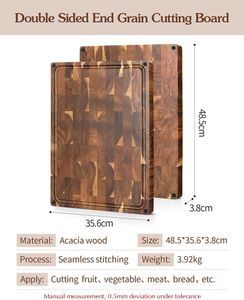 XINZUO Acacia End Grain Cutting Board – Durable Wood Chopping Block