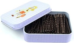 200 CT Hair Bobby Pins Brown with Cute Case, Bobby Pins for Buns, Premium Hair Pins for Kids, Girls and Women, Great for All Hair Types, 2 Inches