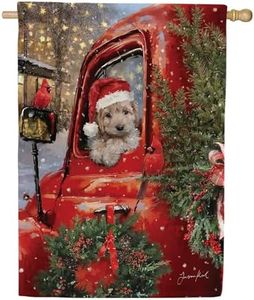 Toland Home Garden 1012600 Christmas Puppy Christmas Garden Flag 28x40 Inch Double Sided For Outdoor Winter House Yard Decoration