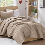 Comfort Spaces All Season, Lightweight, Coverlet Bedspread Bedding, Matching Shams, Microfiber, Taupe, Twin/Twin XL(66"x90")