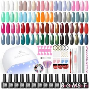 COSCELIA Kit Vernis Semi Permanent, 20Pcs Vernis à Ongles+Lampe UV Ongles Gel, Base et Top Coat+Top Coat pailleté et mat, Kit Complet Manucure Outils Accessoires Nail Art Kit