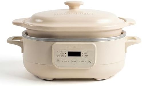 6 Quart Claypot Slow Cooker, 8-in-1 Multi Cooker with Removable Non-Toxic Stoneware Crock, Programmable Casserole Slow Cooker, Rice-cooking, Nonstick, Oven Safe Pot to 450°F, Oatmeal