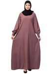 Muslim Closet Women's Inner Abaya Dress Made with Nida Matte Fabric with Side Pockets and Cuff Sleeves - A-Line Burqa for Ladies and Girls (MC-IA-2.0-Pucepink-L/58)