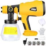 YEX-BUR Cordless Paint Sprayer Compatible with Dewalt 18V 20V Battery Handheld HVLP Spray Gun Easy to Spray for Furniture Fence Cars Walls DIY Works House Painting