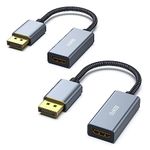 BENFEI 2 Pack 4K DisplayPort to HDMI Adapter Cable, (2K 60Hz, 1080p 120Hz) Uni-Directional Display Port to HDMI Monitor Converter Compatible for HP, Dell, GPU, AMD, NVIDIA, More. Male to Female