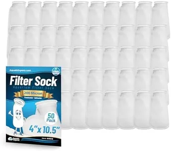 Aquatic Experts 4 inch Ring Filter Socks 200 Micron, Filter Socks for Saltwater Aquarium, Sump Filter Sock, Felt Aquarium Socks, Reef Filter Sock (50 Pack, 4" x 10.5")