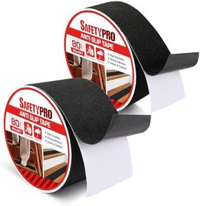 SafetyPro 2 Pack 4" & 2" x 35ft Heavy Duty Anti Slip Tape Safety Non Slip Grip Tape Strong Traction Friction Abrasive Adhesive for Stairs Steps Skateboards Outdoor/Indoor Use Black