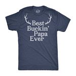 Mens Best Buckin Papa Ever T Shirt Funny Fathers Day Hunting Tee Hunter Gift Dad Mens Funny T Shirts Dad Joke T Shirt for Men Funny Hunting T Shirt Novelty Navy XXL