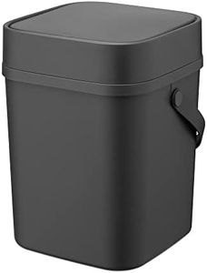 Navaris Pattumiera Spazzatura Cucina - Raccoglitore Porta Rifiuti Sottolavello 12L - Cestino Toilette - Bidone Immondizia Coperchio e Manico - Grigio