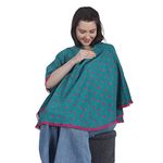 Mum's Caress Nursing Cover for Breastfeeding Multi Use Poncho Style Scarf Cotton Feeding Apron Breathable Maternity Top Blue Magenta Floral