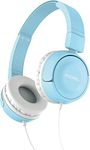 Roxel RX110 Lightweight Wired Foldable Headphones with Mic & Volume Control, On-Ear Headphones, Ergonomic Design, Answer Incoming Calls, Compatible with Android and IOS Devices (Blue)