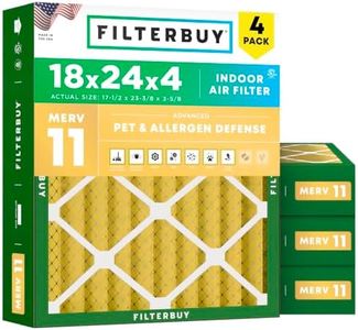 Filterbuy 18x24x4 Air Filter MERV 11 Pet & Allergy Defense (4-Pack)