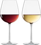 TAGROCK Crystal Cut Rim 6 Piece Glass Set for Red & White Wine, Big Wine Glasses, 600ml, Pack of 6