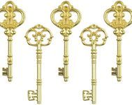 Makhry Mixed Set of 20pcs 3.1-3.3 inches Extra Large Key Vintage Key Skeleton Keys in Bulk for DIY Pendant (Antique Gold)