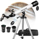 Telescope for Adults Astronomy 700 x 90 mm AZ Astronomical Professional Refractor Telescope for Kids Beginners with Advanced Eyepieces, Tripod, Wireless Remote, White