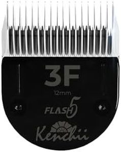 Kenchii Professional Dog Clipper Blade Flash 5 Pet Hair Clipper - Detachable Stainless Steel Blades for Dog Grooming - Hair Clippers & Accessories Pet Shaving Blades. (KEFB5-3F)