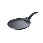 Bergner Orion Non-Stick 28cm Tawa/Dosa Pan, For Low Oil Paratha/Dosa/Uttapam/Pancake/ Crepe/Eggs/Toasts, Textured Soft Touch Handle, Granite Finish, Induction Bottom and Gas Stove Ready