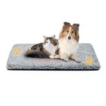 Miguel Self Heating Bed for Extra Large Dogs 48 x 28 inch Self Warming Pad Indoor Outdoor Extra Warm Thermal Big Crate Pad with Removable Washable Sherpa Cover Non-Slip Pet Mattress (Gray,XXL)