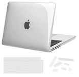 Midkart Hard Shell Plastic Case Cover Compatible with MacBook Pro 16 Inch Model M3 A2991 M2 A2780 M1 A2485 Pro/Max Chip Release 2023 2022 2021 with Key Guard & Dust Plugs, Crystal Clear Transparent