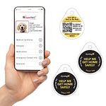 Dynotag® Web/GPS Enabled QR Code Smart Round Laminated Synthetic Tag. 3 Unique Tags. Property Tag, Pet Tag - Multiple Uses. Contains No GPS.