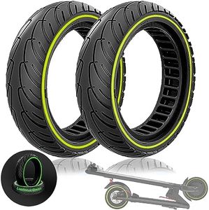 Felixstory 8.5x2.0 Solid Tire, Nighttime luminous Design, 50/75-6.1 8 1/2x2 Inch Replacement Tire, Fit for Gotrax GXL V2/ Xr Hiboy S2 Electric Scooter, Explosion-Proof Tubeless Tire, Green 2pcs