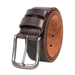 AivaToba Mens Leather Belt, Genuine Leather Brown Belts for Men, Great for Suits, Jeans, Casual & Business.