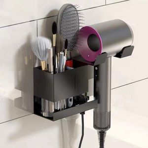 FYJIDY Wall Mounted Hair Dryer Holder for Supersonic Hair Dryer,New Upgraded Aluminum Hair Dryer Storage Rack (Black)