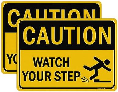 GicnKeuz Caution Watch Your Step Sign,10 x 7 Inches Safety Sign,Reflective Aluminum, Fade Resistant/Waterproof, Indoor or Outdoor Use (2-Pack)