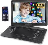 17.9 Portable DVD Player with 15.6" HD Swivel Large Screen, DVD Player Portable with 6 Hrs 5000mAh Rechargeable Battery, Sync TV, Support USB/SD Card/Regions Free, Car Charger